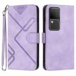 For vivo V30 5G Global/V30 Pro 5G Global Line Pattern Skin Feel Leather Phone Case(Light Purple)