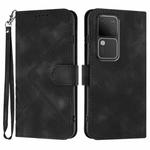 For vivo V30 5G Global/V30 Pro 5G Global Line Pattern Skin Feel Leather Phone Case(Black)