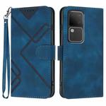 For vivo V30 5G Global/V30 Pro 5G Global Line Pattern Skin Feel Leather Phone Case(Royal Blue)