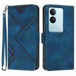 For vivo V29 5G Global/V29 Pro Line Pattern Skin Feel Leather Phone Case(Royal Blue)