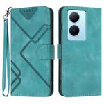 For vivo V29 Lite Line Pattern Skin Feel Leather Phone Case(Light Blue)