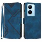 For vivo V29 Lite Line Pattern Skin Feel Leather Phone Case(Royal Blue)