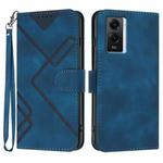 For vivo iQOO U5e 5G/Y30 5G/Y33e 5G Line Pattern Skin Feel Leather Phone Case(Royal Blue)