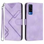For vivo Y53s 4G/Y51a/Y33 4G Line Pattern Skin Feel Leather Phone Case(Light Purple)