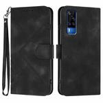 For vivo Y51 2020 India/Y31 4G India Line Pattern Skin Feel Leather Phone Case(Black)