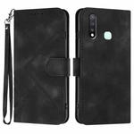For vivo Y19/U3/Y5s/Z5i/U20 Line Pattern Skin Feel Leather Phone Case(Black)