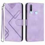 For vivo Y17/Y15/Y12/Y11 Line Pattern Skin Feel Leather Phone Case(Light Purple)