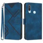 For vivo Y17/Y15/Y12/Y11 Line Pattern Skin Feel Leather Phone Case(Royal Blue)