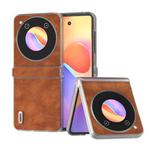 For ZTE nubia Flip ABEEL Frosted Transparent Frame Morocco Texture PU Phone Case(Brown)