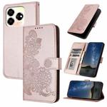For ZTE Axon 60 Datura Flower Embossed Flip Leather Phone Case(Rose Gold)