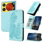 For ZTE nubia Music 2 Datura Flower Embossed Flip Leather Phone Case(Light Blue)