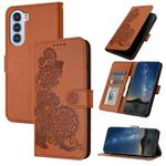 For ZTE nubia S 5G A403ZT Datura Flower Embossed Flip Leather Phone Case(Brown)