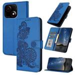 For ZTE Blade A35e 4G Datura Flower Embossed Flip Leather Phone Case(Blue)