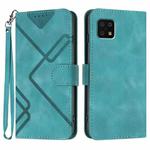 For Sharp Aquos Sense 6/Aquos Sense6s Line Pattern Skin Feel Leather Phone Case(Light Blue)