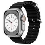 For Apple Watch Series 8 45mm ZGA Ocean Silicone Watch Band(Black)