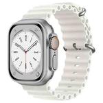 For Apple Watch SE 2022 44mm ZGA Ocean Silicone Watch Band(White)
