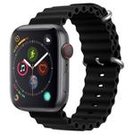 For Apple Watch Series 4 44mm ZGA Ocean Silicone Watch Band(Black)