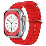 For Apple Watch Series 2 42mm ZGA Ocean Silicone Watch Band(Red)