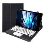 For vivo Pad5 Pro 13 inch Bluetooth Keyboard TPU Leather Tablet Case with Holder & Touchpad(Black White)