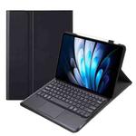 For vivo Pad5 Pro 13 inch Bluetooth Keyboard TPU Leather Tablet Case with Holder & Touchpad(Black)