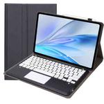For vivo Pad SE 12.3 Bluetooth Keyboard TPU Leather Tablet Case with Holder & Touchpad(Black White)