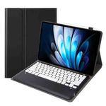 For vivo Pad5 Pro 13 inch Bluetooth Keyboard TPU Leather Tablet Case with Holder(Black White)