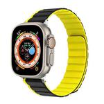 For Apple Watch Series 9 45mm ZGA Two Color Magnetic Silicone Watch Band(Grey+Yellow)