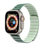 For Apple Watch Ultra 49mm ZGA Two Color Magnetic Silicone Watch Band(Dark Green+Light Green)