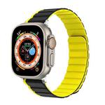 For Apple Watch 42mm ZGA Two Color Magnetic Silicone Watch Band(Grey+Yellow)