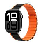 For Apple Watch Series 10 46mm ZGA Two Color Magnetic Silicone Watch Band(Black+Orange)