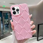 For iPhone 12 Pro Max Metallic Paint Diamond Lattice Skin Feel Full Coverage Shockproof Phone Case(Pink)