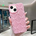 For iPhone 13 Metallic Paint Diamond Lattice Skin Feel Full Coverage Shockproof Phone Case(Pink)