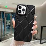For iPhone 13 Pro Max Metallic Paint Diamond Lattice Skin Feel Full Coverage Shockproof Phone Case(Black)