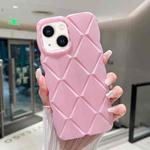 For iPhone 14 Metallic Paint Diamond Lattice Skin Feel Full Coverage Shockproof Phone Case(Pink)