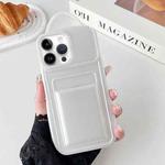 For iPhone 13 Pro Metallic Paint Skin Feel Full Coverage Shockproof Phone Case with Card Bag(White)