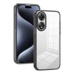 For OPPO A58 5G 2.5mm Anti-slip Clear Acrylic Hybrid TPU Phone Case(Black)
