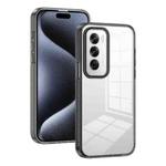 For OPPO Reno12 Global Anti-slip Clear Acrylic Hybrid TPU Phone Case(Black)