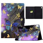 For iPad 10th Gen 10.9 2022 Voltage Painted Smart Leather Tablet Case(Gold Butterflies)