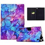 For Amazon Kindle Fire 7 2022 Electric Pressed Painted Smart Leather Tablet Case(Petals)
