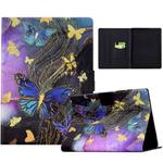 For Amazon Kindle Paperwhite 5 2021 Electric Pressed Painted Smart Leather Tablet Case(Gold Butterflies)
