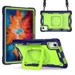 For Lenovo Tab M11/ Xiaoxin Pad 11 2024 Handle Robot Silicone Hybrid PC Tablet Case(Navy Yellow Green)