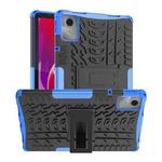 For Lenovo Tab M11/ Xiaoxin Pad 11 2024 Tire Texture TPU Hybrid PC Tablet Case with Holder(Blue)