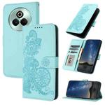 For Realme P3 Pro Datura Flower Embossed Flip Leather Phone Case(Light Blue)