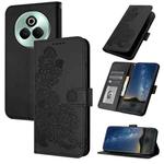 For Realme P3 Pro Datura Flower Embossed Flip Leather Phone Case(Black)
