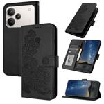 For Realme P4 Pro 5G Datura Flower Embossed Flip Leather Phone Case(Black)
