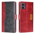 For Motorola Edge 5G 2024 Contrast Color Side Buckle Leather Phone Case(Red + Black)