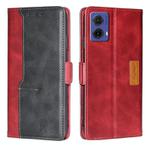 For Motorola Moto G85 5G Contrast Color Side Buckle Leather Phone Case(Red + Black)