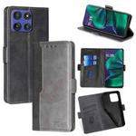 For Motorola Moto G Stylus 5G 2025 Contrast Color Side Buckle Leather Phone Case(Black + Grey)