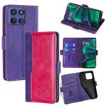 For Motorola Moto G Stylus 5G 2025 Contrast Color Side Buckle Leather Phone Case(Purple + Rose Red)
