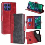 For Motorola Moto G Stylus 5G 2025 Contrast Color Side Buckle Leather Phone Case(Red + Black)